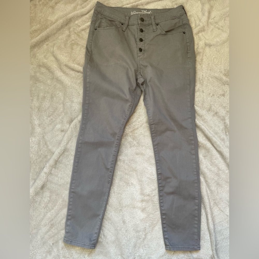 Universal Thread Women’s Light Gray Button-Fly Bu… - image 1